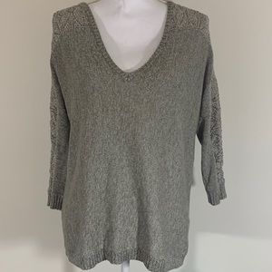 New York & Company XL Crochet Detailing Beige Like New 3/4 Sleeves